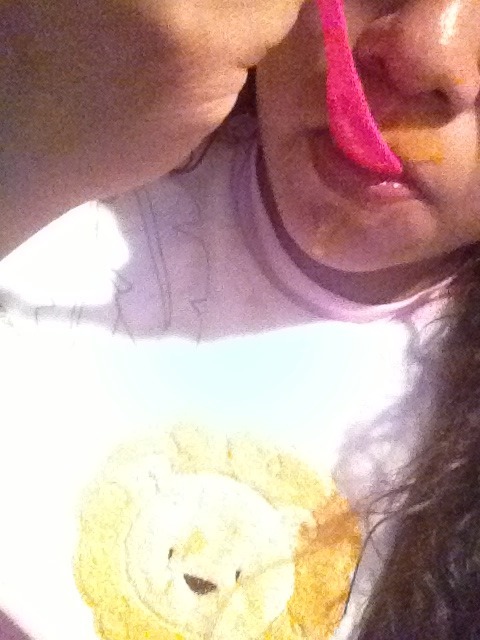 XXX Teddy and me eating gerber :9 photo