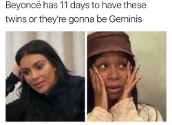 capacity:  violaslayvis:  Yall are in denial. They’re GOING to be geminis &amp; yall WILL deal  I want them to be Gemini twins….the symbolism