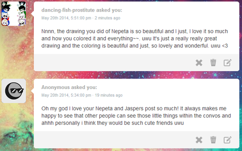  1. thank you !! it means a lot ;o; i had a lot of fun with it !! 2. ugh meeee tooooo,