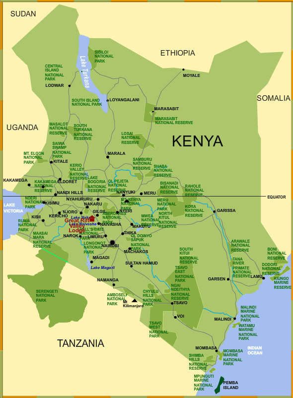 Kenya National Parks Map / Map of Mount Kenya National Park | Kenya ...