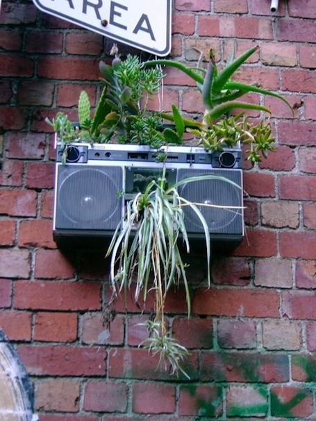 “Gardening with repurposed objects” is a recurring theme here on Gardens in Unexpected P