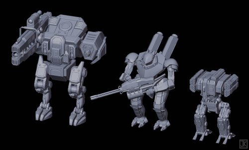 More mech scribblings and adventures with textures and hair particles&hellip;