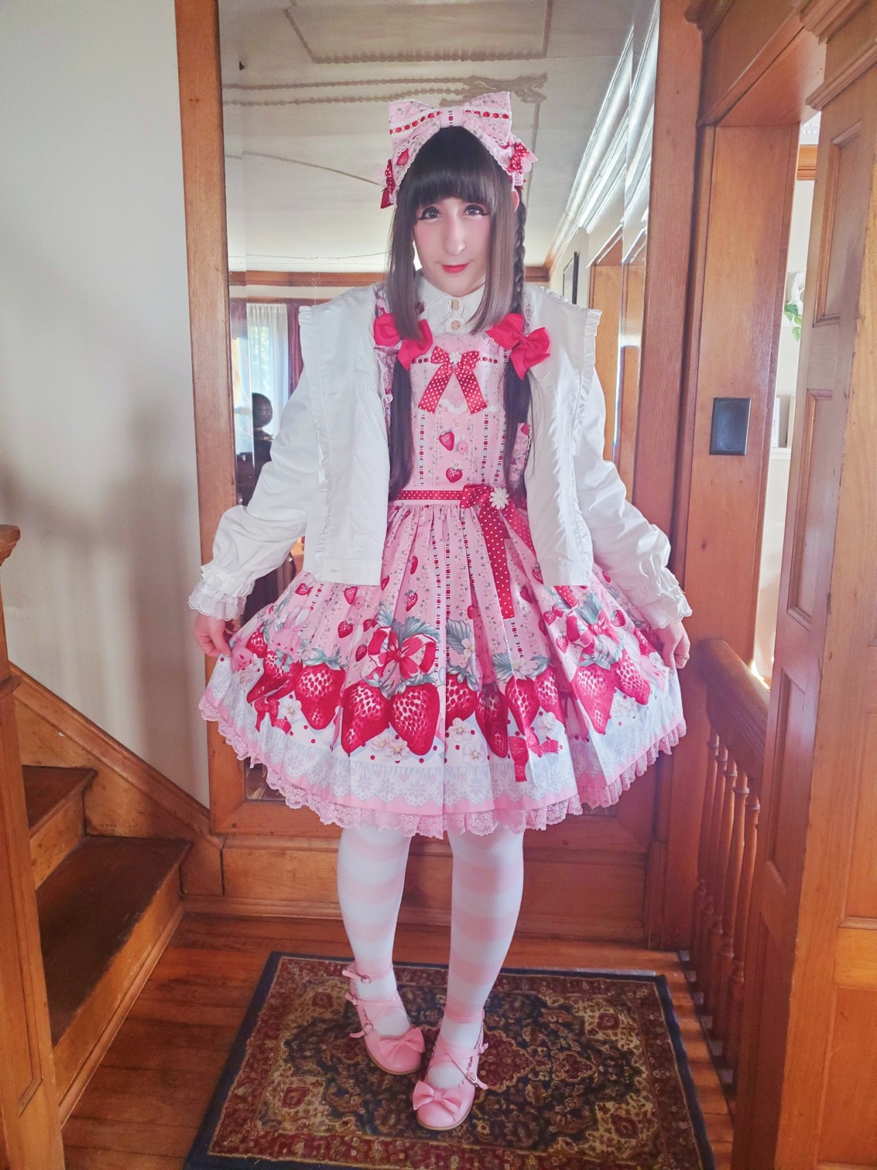 Angelic Pretty Little Bunny Strawberryワンピース - ひざ丈ワンピース