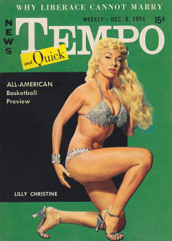 Lilly Christine Graces The Cover Of The December 6-‘54 Issue Of ‘Tempo And Quick’
