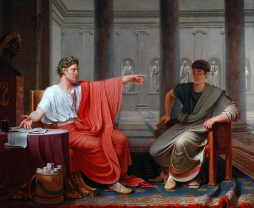 historyfilia:The Emperor Augustus Rebuking Cornelius Cinna for His Treachery by Étienne-Jean 