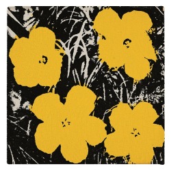 artsyloch: Andy Warhol  |   Flowers    acrylic and silkscreen ink on canvas5 x 5 in. (12.7 x 12.7 cm.)painted in 1964 