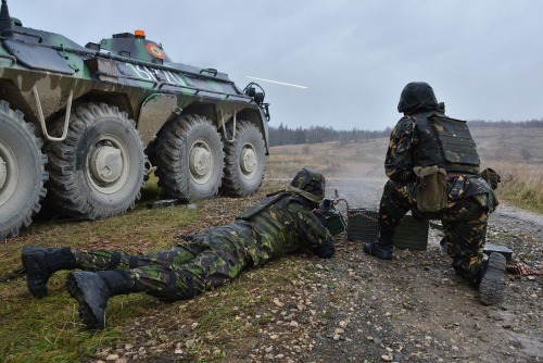 militaryarmament:Romanian soldiers conducting a Combined Arms Live Fire Exercise as part of Exercise