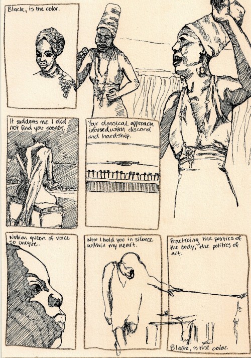 Mini comic for the pianist Nina Simone.