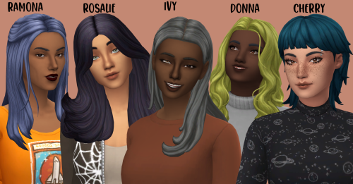 witheringscreations: All Arenetta Hairs Recolored in AMPified40 add-on swatches in omicient’s 