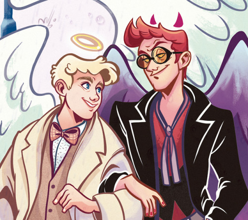 danger-jazz: Commission time!I mentioned I wanted to make a Goog Omens fanart but couldn’t bec
