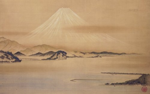 kakemono 掛物 -  “Mount Fuji from Miho-no-matsubara", deSuzuki Kiitsu 鈴木 其一 (1795 – 1858).