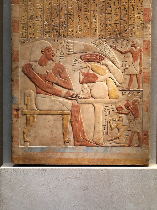 lionofchaeronea:Painted limestone stela of the steward Mentuwoser.  Artist unknown; ca. 1944 BCE (Year 17 of the reign of Senusret I, 12th Dynasty, Middle Kingdom).  Now in the Metropolitan Museum of Art.