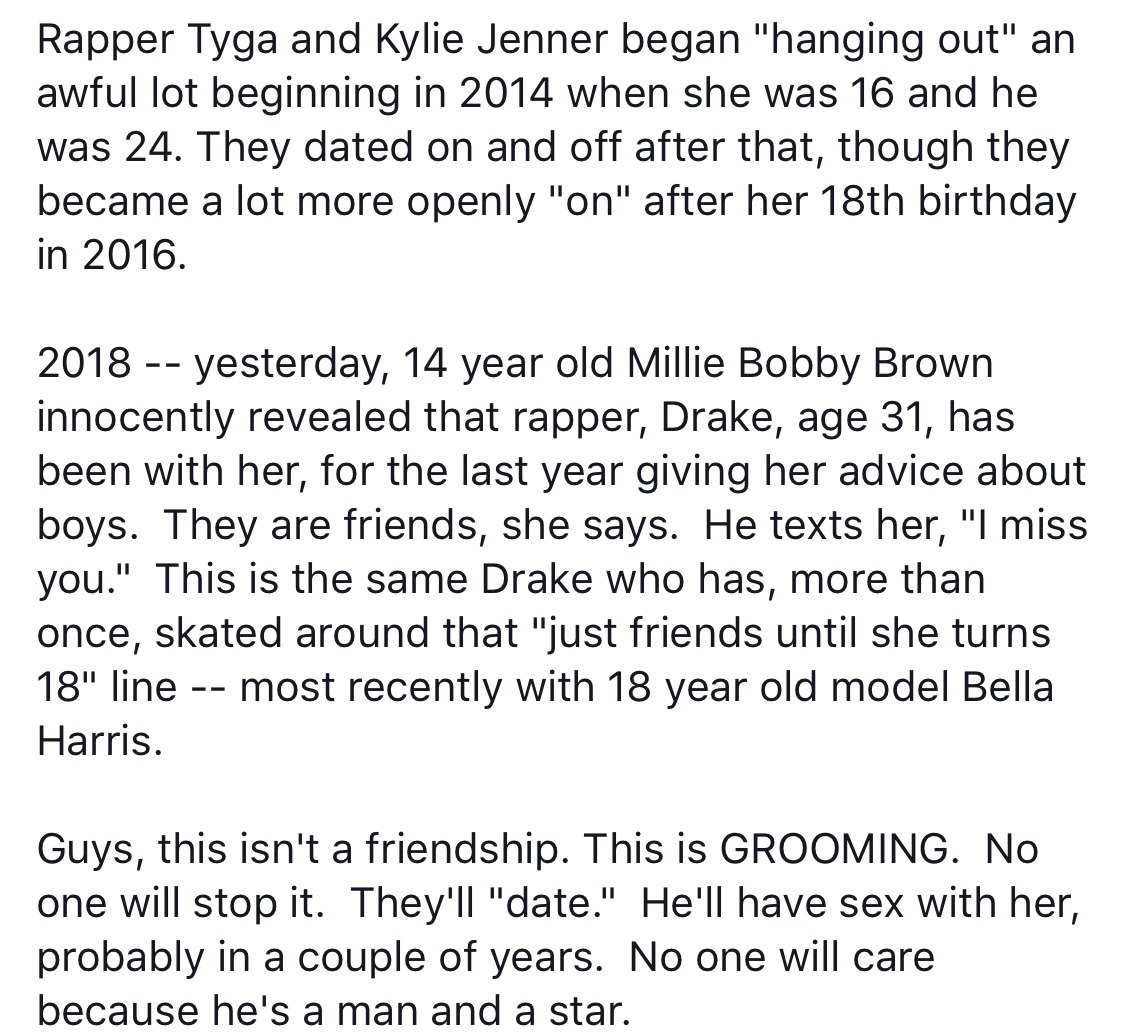 criminologyonthemind:  the Drake and Millie situation? why is this being allowed
