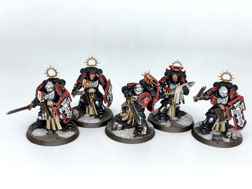 Black Templars Bladeguard Veterans, extremely detail-intensive models but I’m happy with how they ca