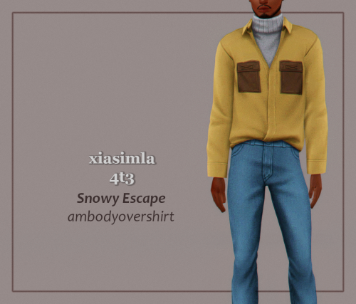 xiasimla:xiasimla:4t3 Snowy Escape AMBodyOvershirt Outfit I liked this outfit from Snowy Escape, so 