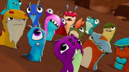 I was going through my Slugterra screenshots and rediscovered these of Eli’s slugs making adorably a