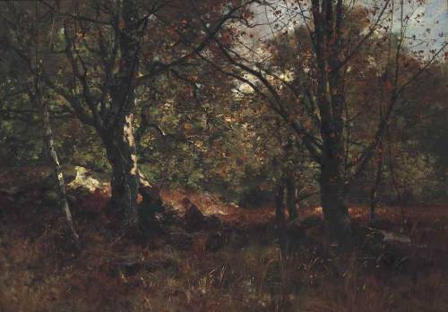 catonhottinroof:Léon-Germain Pelouse (1838-1891)Making a fire in a forest clearing