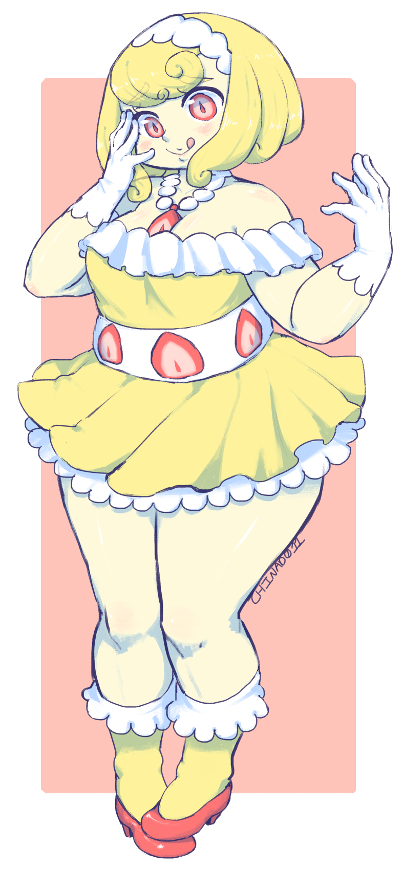 chinad011-art:strawberry shortcake lady who is also made out of cake