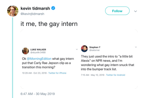 olreid:olreid:this gay npr intern out here doing god’s workhappy pride stream a little bit alexis on