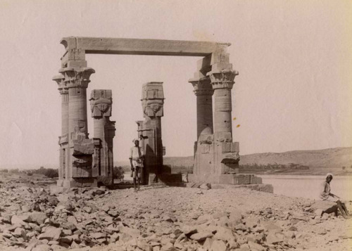 The Roman Kiosk of Qertassi (today in New Kalabsha), seen from the east, photograph by J P Sebach, c