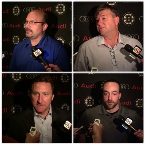 Stay tuned to BostonBruins.com to hear from GM Peter Chiarelli about front office changes as well as from Scott Bradley, John Ferguson and Ryan Nadeau. #NHLBruins