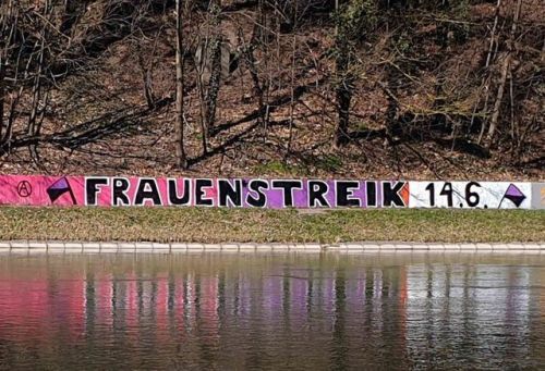 Graffiti and posters seen around Bern and Zürich promoting the ‘Women’s Strike 2019’ across Switzerl