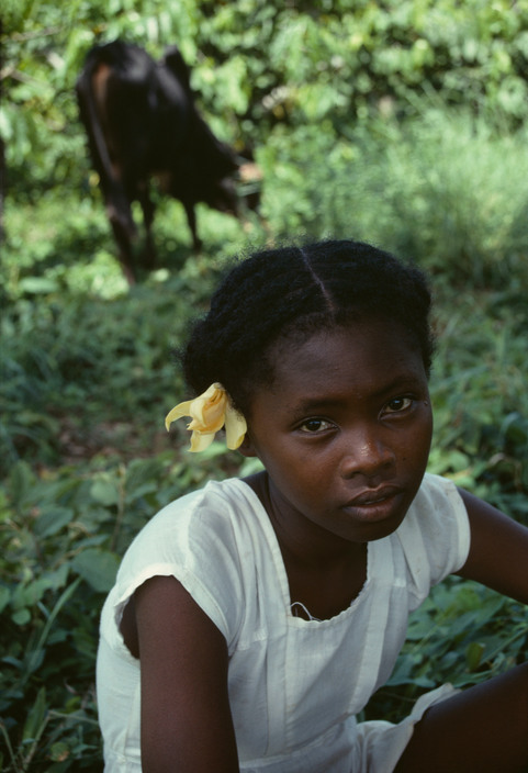 africansouljah:Bruno BarbeyMADAGASCAR. Island of Nosy Be. A little girl tends her goats. 1991.