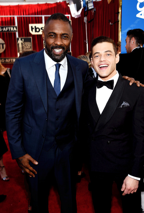 delevingned:Idris Elba and Rami Malek attend the 22nd Annual Screen Actors Guild Awards 