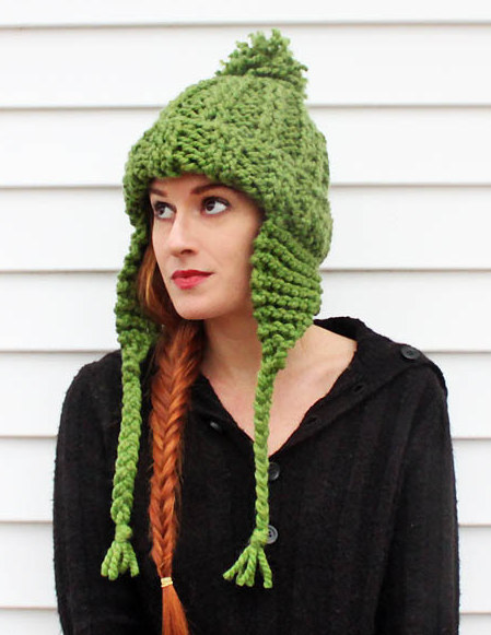 DIY Chunky Knit Ear Flap Hat Pattern from Gina Michele here. This DIY uses size US 13 needles and lo