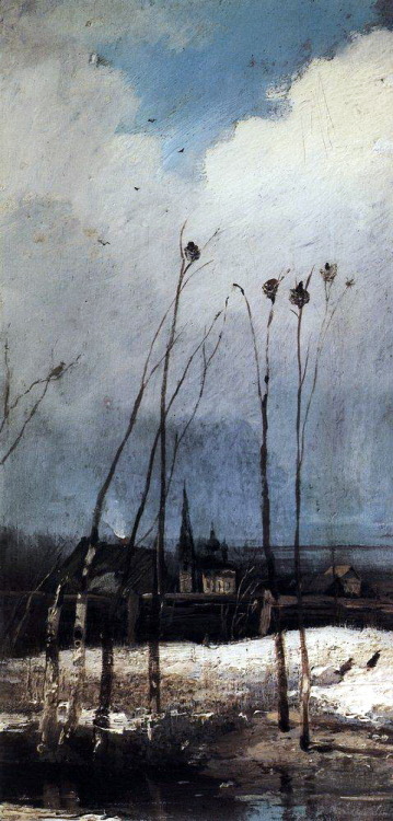 artist-savrasov:  The Rooks Have Arrived, 1880, Aleksey Savrasov