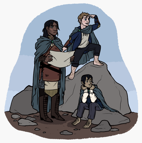 iscawen:hello @booktolkien!!! i am your tolkien secret santa! here’s aragorn, merry, and frodo attem