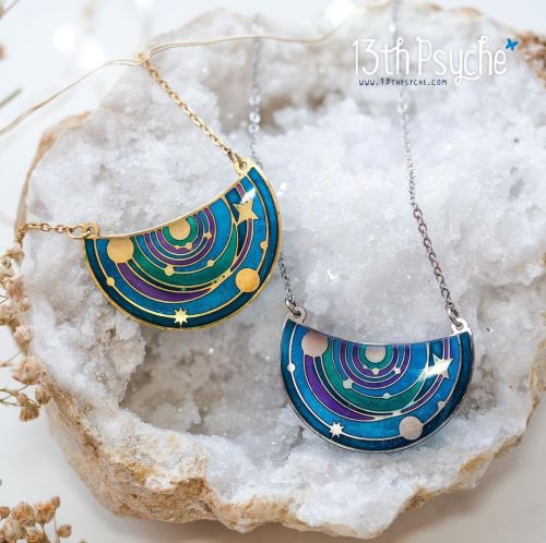 New! A beautiful solar system necklace inspired by stained glass compositions. Each of these solar s