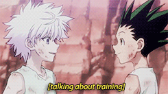A Series Of People Smiling At Gon And Killua While They Do Cute Shit