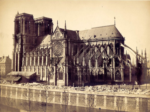 archimaps:The Cathedral of Notre Dame during its restoration campaign in the 19th century, Paris