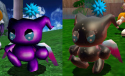 chao-studios:  I don’t know whether or not to make Mitsuko purple or shiny black. Her namesake comes from a poison Pokemon I have so that makes me think purple for poison. But I’m still not sure. Any thoughts? 