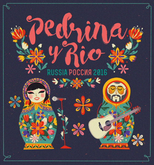 ilustración gira Rusia Pedrina y Rio