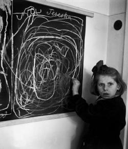 POLAND. 1948. - POLAND. Teresa, a child in a residence for disturbed children, grew up in a concentration camp. She drew a picture of &ldquo;home&rdquo; on the blackboard. 1948. - David SeymourPOLAND. Teresa, a child in a residence for disturbed children,