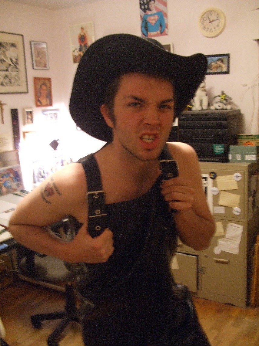 Rubber wader cowboy gets tranced.