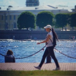 #River &amp; #walking #woman  #Beautiful day, beautiful #people  #streetphotography #city #life #girls #girl  June 14, 2012  #summer #heat #hot #travel #SaintPetersburg #StPetersburg #Petersburg #Russia #СанктПетербург #Петербург