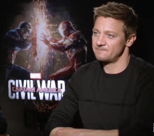 rennered4real: Captain America: Civil War press Jeremy Renner interview collection - some lovely imp
