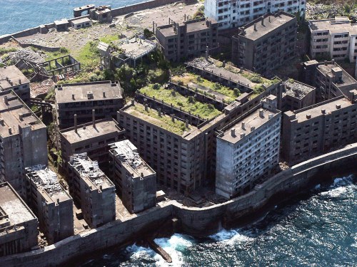 congenitaldisease:Hashima Island is an abandoned island which lies approximately 9 miles from Nagasaki, Japan. It was once a bustling mining community, with undersea coal mines. From 1930 to the end of the Second World War, prisoners of war were sent