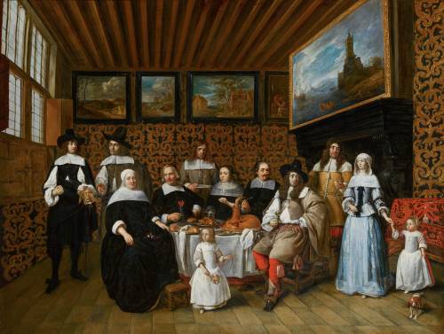 Family portrait by Gillis van Tilborch or Tilborgh, circa 1665