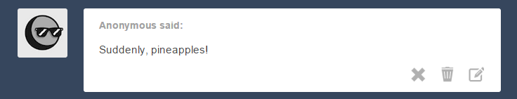 ask-cristice:  Please, take it back  xD What, you no likey pineapple on pizza? Ish