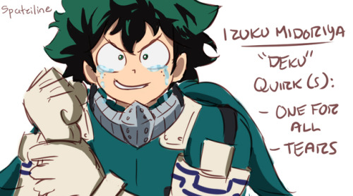 spatziline:  TEARS QUIRK AU + Marvel reference…SOMEONE STOP ME (Izuku is always crying so this is the AU where his tears are actually his quirk lol) EVERYONE CRIES IN THIS AU+Patreon+