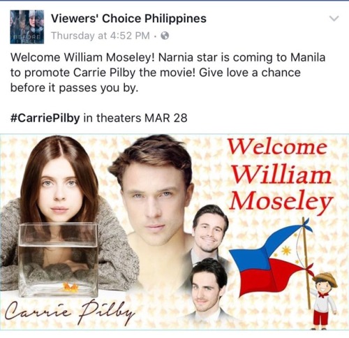 Stop the press! We have received news that WILLIAM MOSELEY IS COMING TO THE PHILIPPINES! I am from t