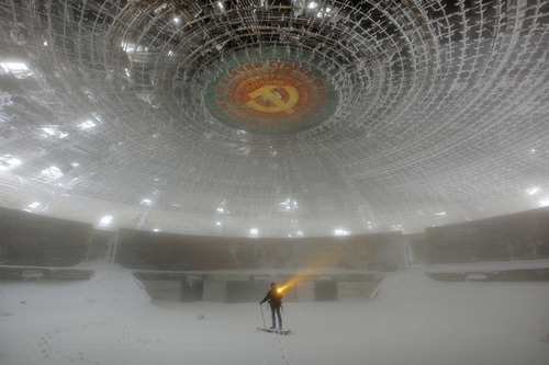     The Buzludzha Monument, completed 1981 in Bulgaria, commemorates the formation of a formal socia