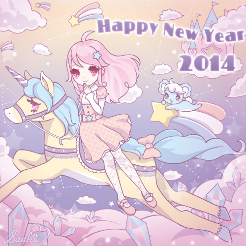 saaki-pyrop: Happy New Year 2014 !!! あけましておめでとうございます♡今年もよろしくね！