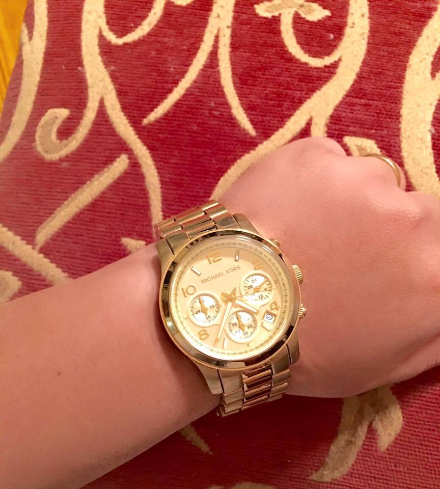 Beauty, & lifestyle by Priyanka — Michael MK5055 (Runway Gold-Tone Chronograph...