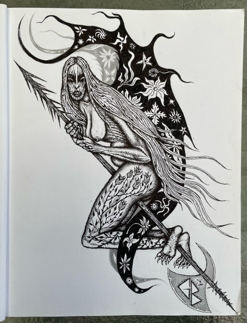 Demon Witch Garden Bitch -,2023 Ink/pencil