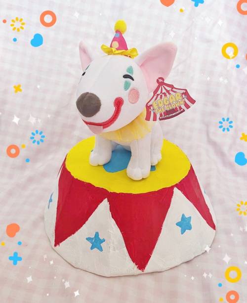  Edgar the Clown Bull Terrier Plush // LittlePinkGoblin